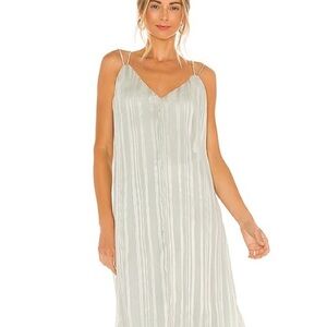 NWT Lovers + Friends Cosmic Pleated Low Back Mint Satin Dress